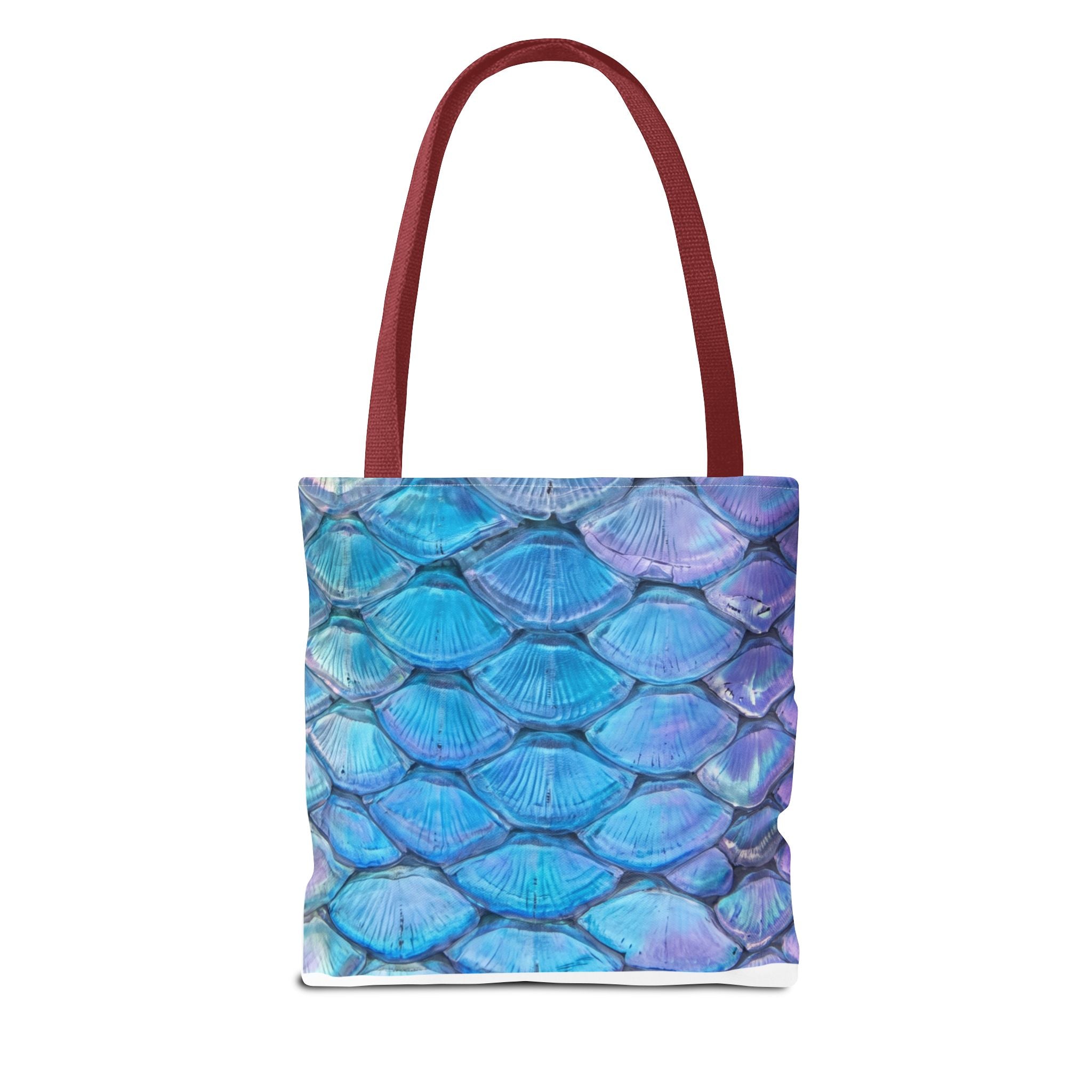 Mermaid Tote Bag – Blue and Purple Mermaid Scale All-Over Print