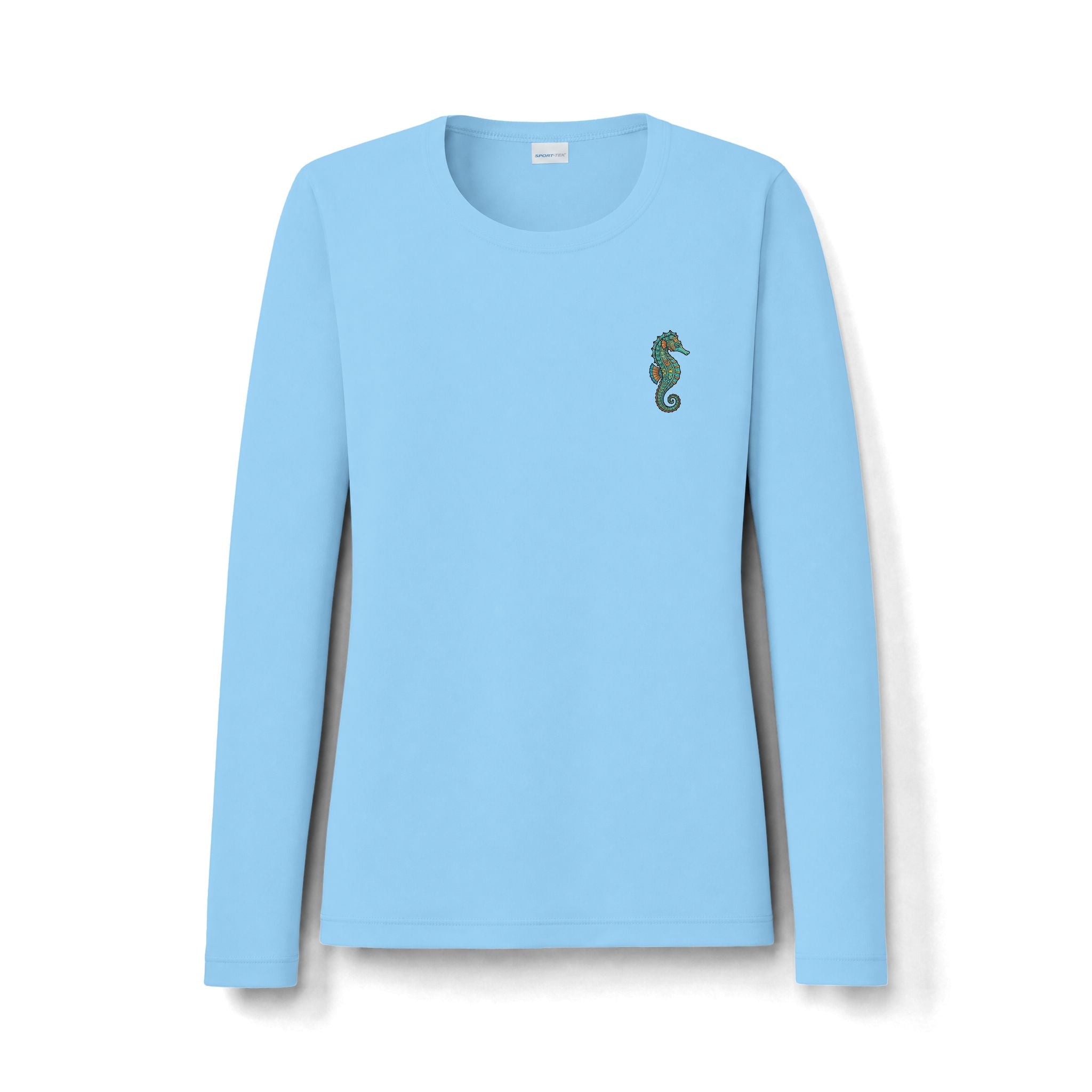 Women's Seahorse Long Sleeve Sun Shirt — UV Protective Beach Tee
