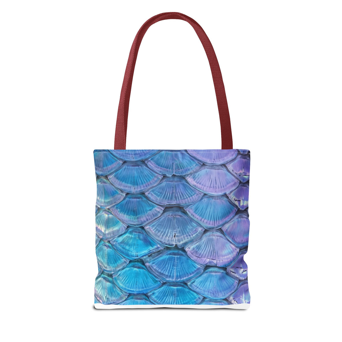 Mermaid Tote Bag – Blue and Purple Mermaid Scale All-Over Print