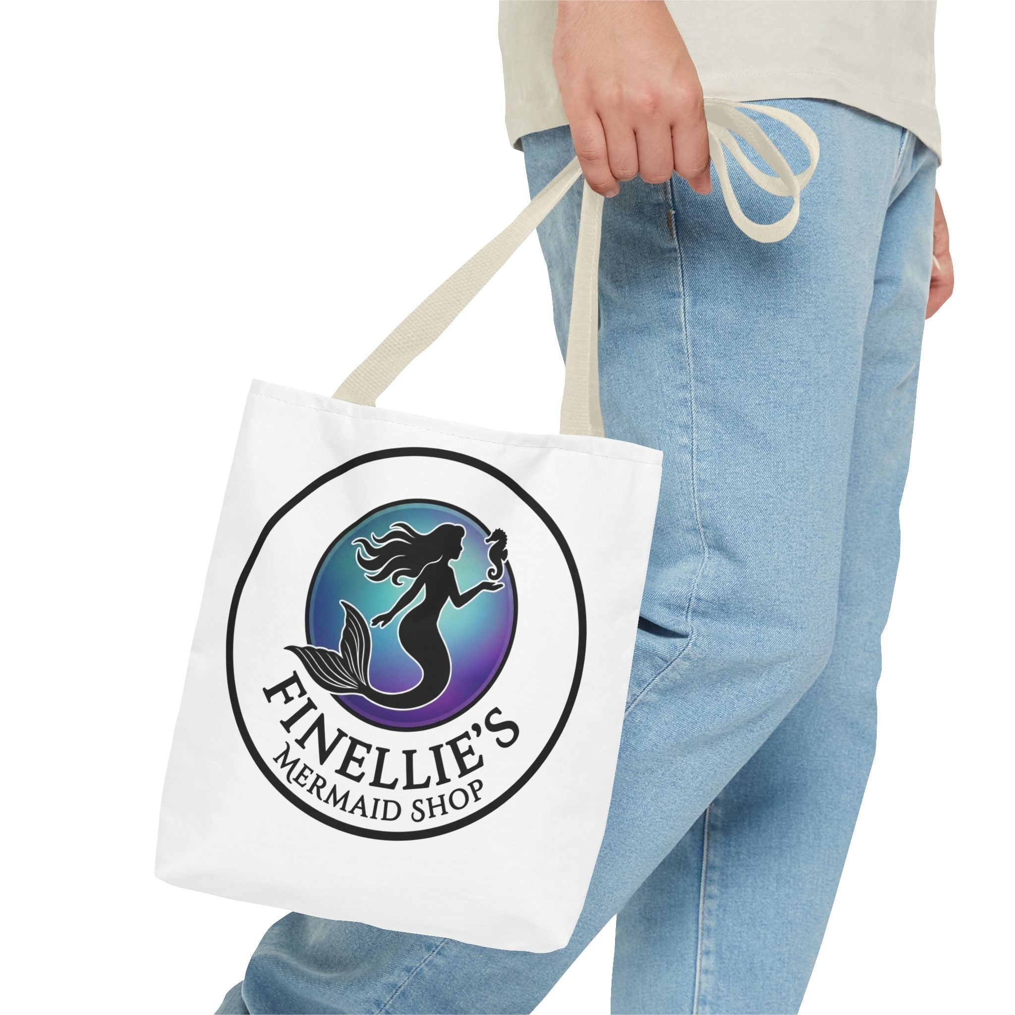 Mermaid Tote Bag – Blue and Purple Mermaid Scale All-Over Print