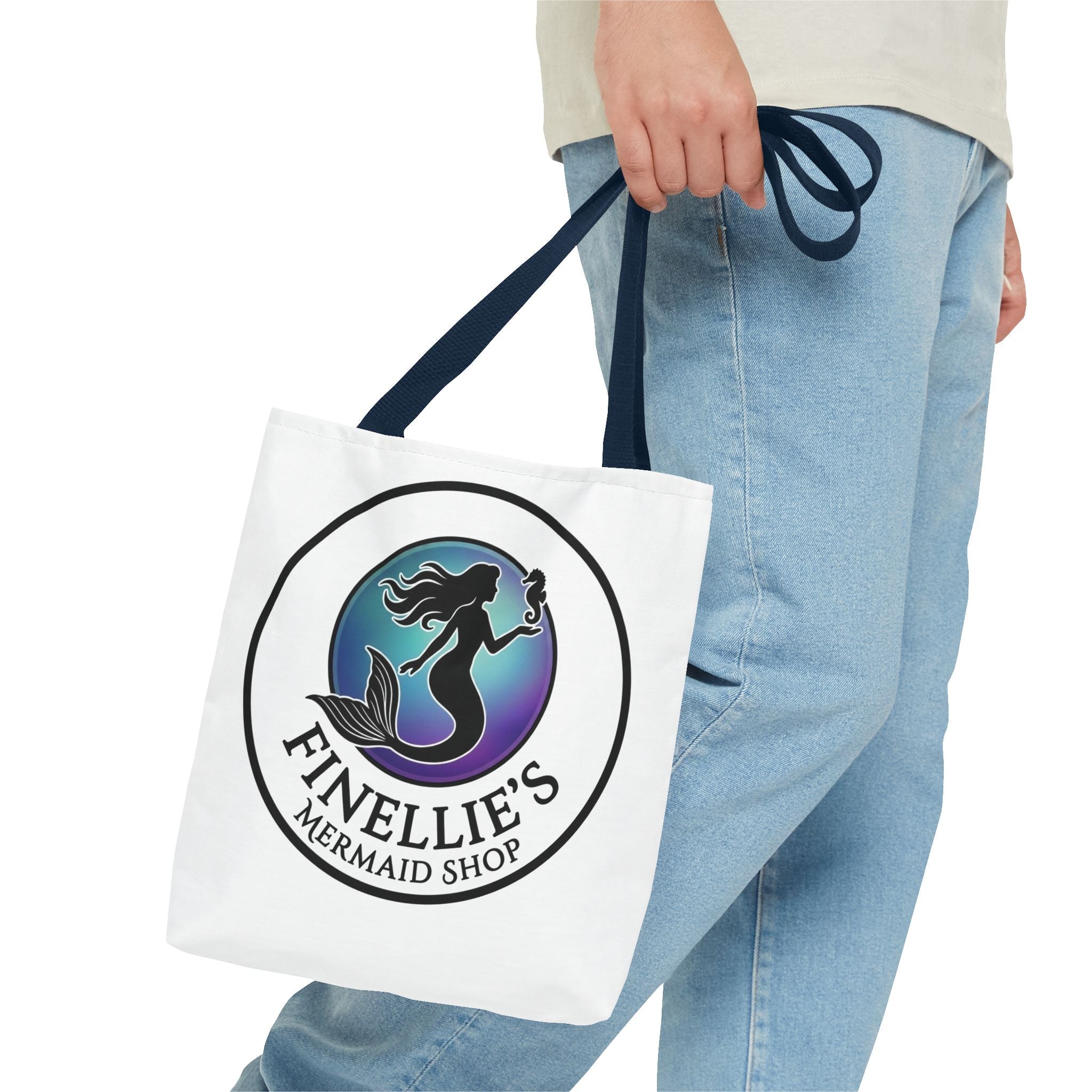 Mermaid Tote Bag – Blue and Purple Mermaid Scale All-Over Print