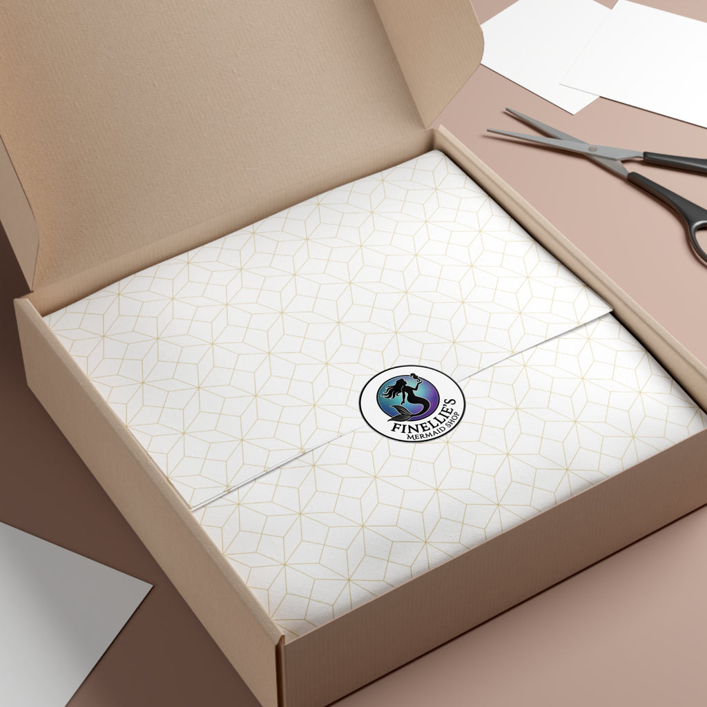 Finellie's Mermaid Shop Logo Round Vinyl Sticker