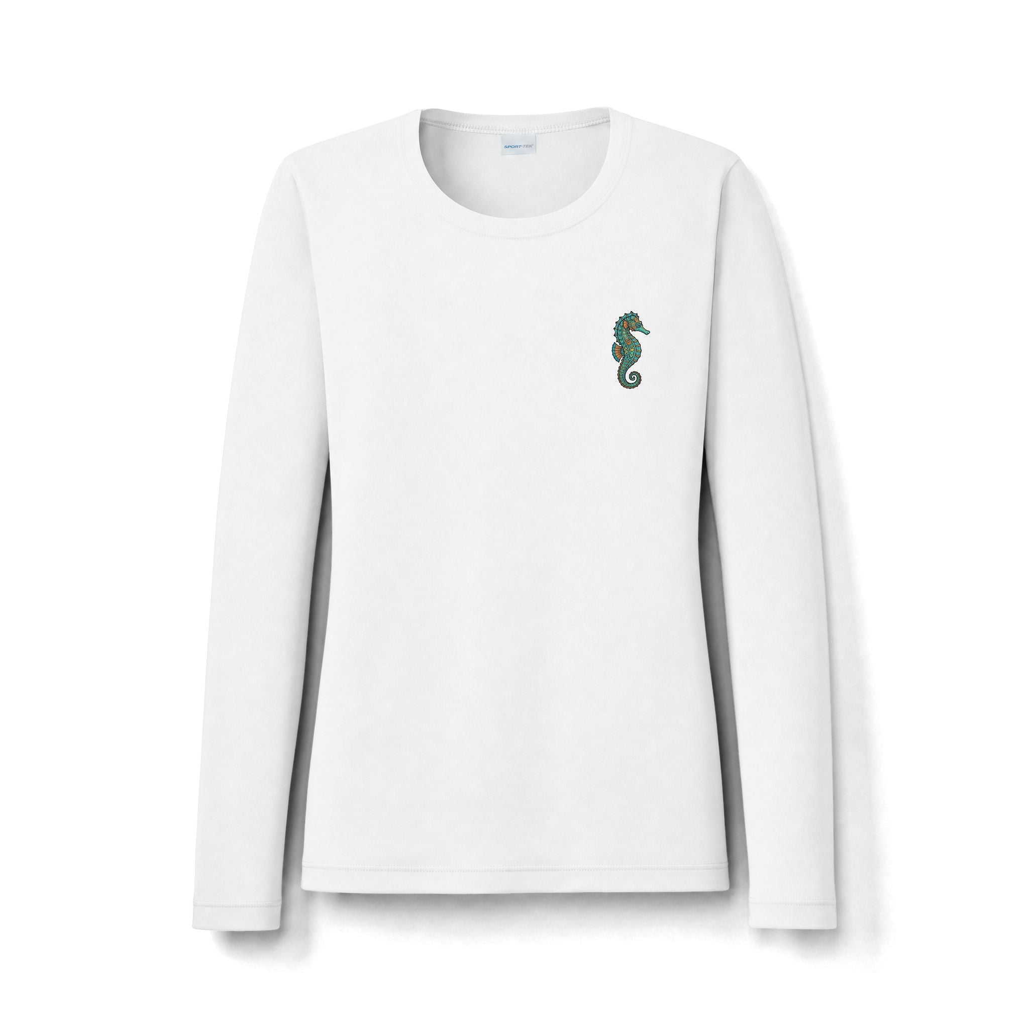 Women's Seahorse Long Sleeve Sun Shirt — UV Protective Beach Tee