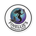 Finellie's Mermaid Shop Logo Round Vinyl Sticker