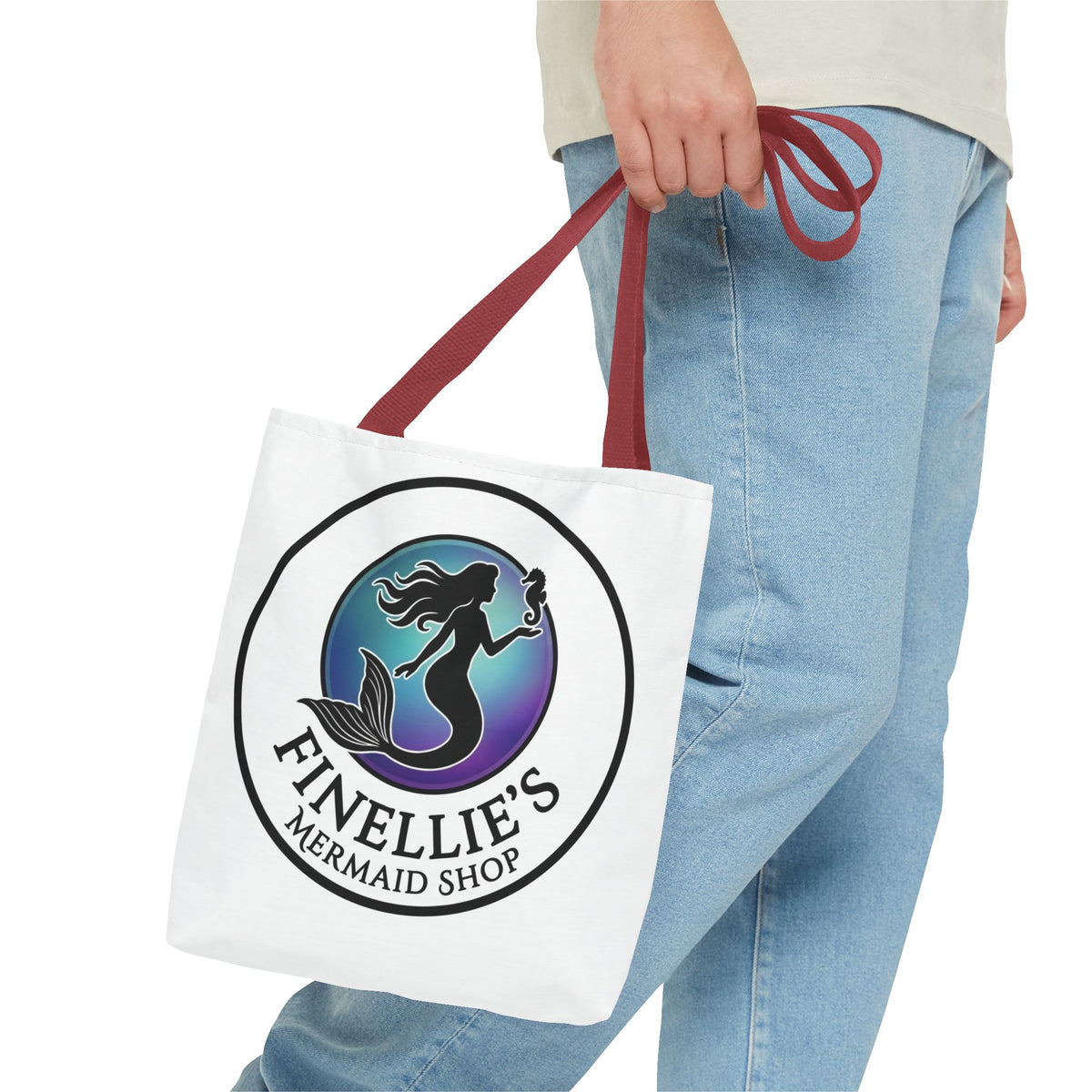 Mermaid Tote Bag – Blue and Purple Mermaid Scale All-Over Print
