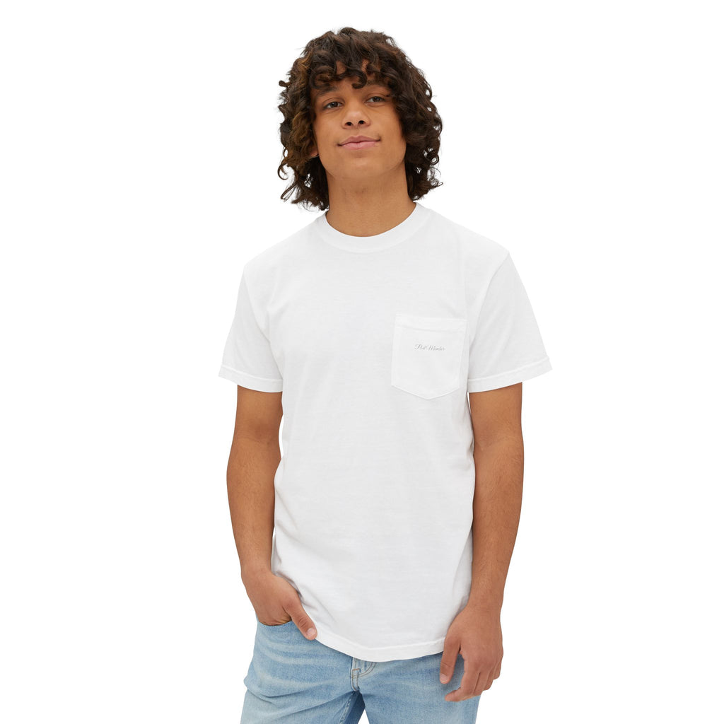 Finellie's Mermaid Shop Logo Tee- Pod Member-Unisex Garment-Dyed Pocket T-Shirt