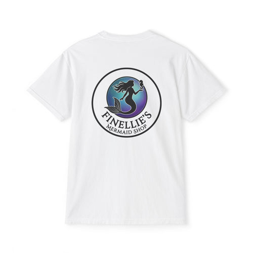 Finellie's Mermaid Shop Logo Tee- Pod Member-Unisex Garment-Dyed Pocket T-Shirt
